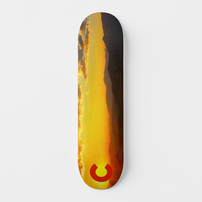 Colorado Mountain Sunset II Skateboard Deck (Front)