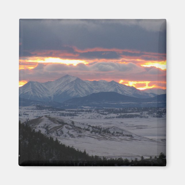 Colorado Mountain Sunset Magnet (Front)