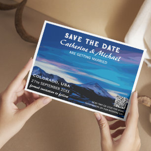 Colorado Mountain Wedding Travel QR Code  Save The Date