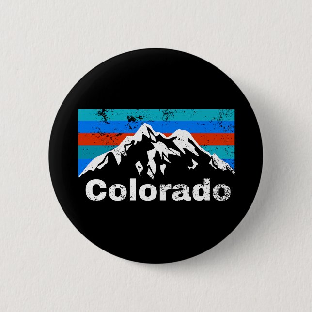Colorado Mountains 6 Cm Round Badge (Front)