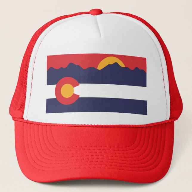 Colorado Mountains and Flag Hat (Front)