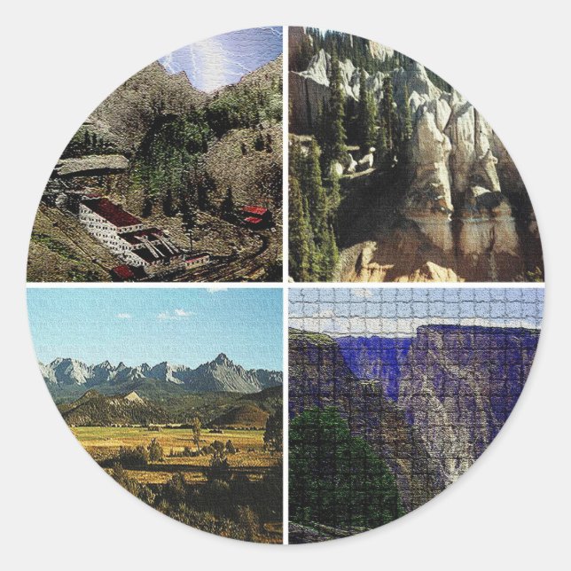 Colorado Mountains Classic Round Sticker (Front)