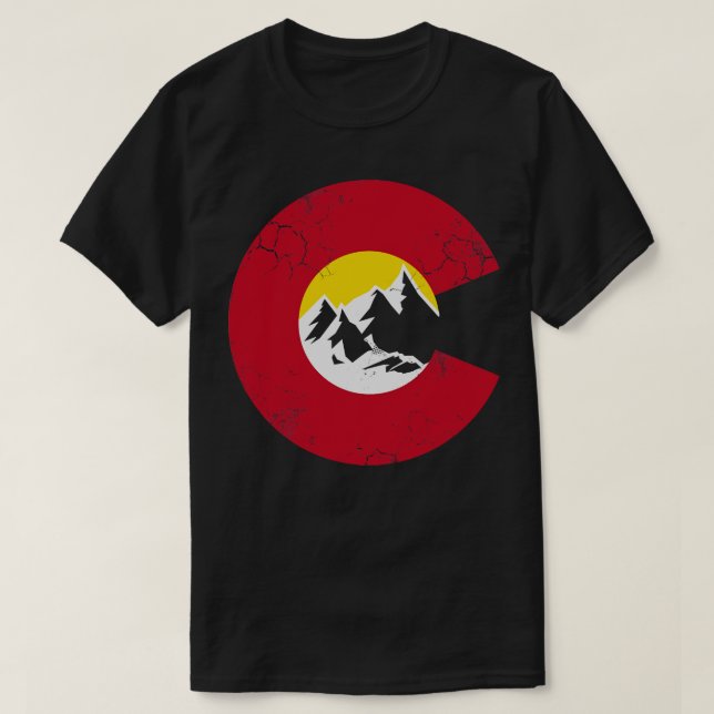 Colorado Mountains Flag T-Shirt (Design Front)