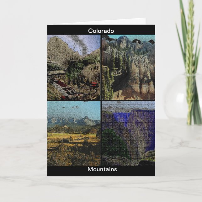 Colorado Mountains Mosaic Photo Collage Get Well Card (Front)