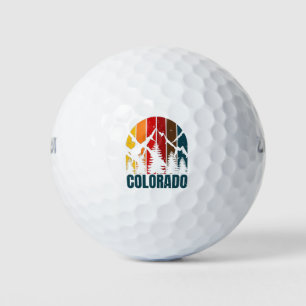 Colorado Mountains Retro Golf Balls