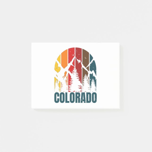 Colorado Mountains Retro Post-it Notes (Front)