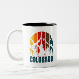 Colorado Mountains Retro Two-Tone Coffee Mug