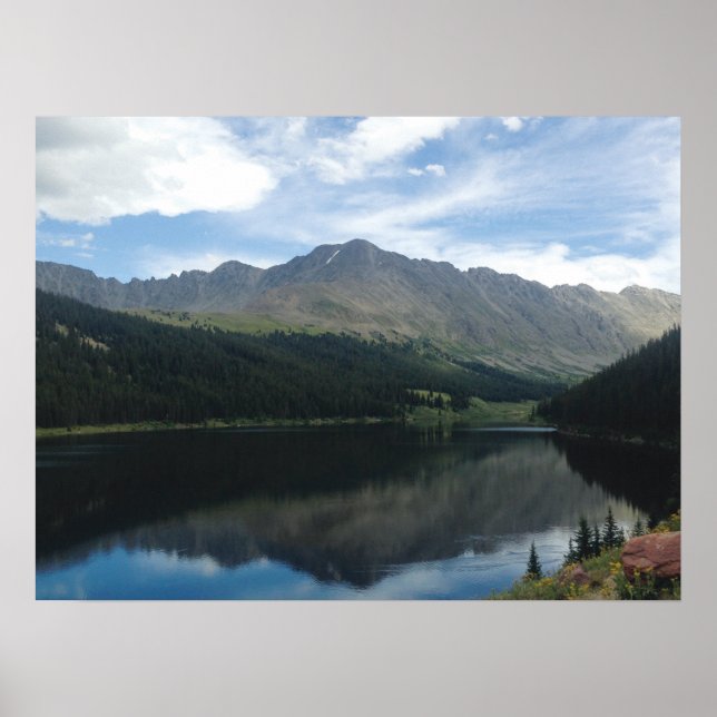 Colorado Mountains Serene Lake and Sky Poster (Front)