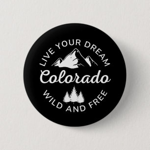 Colorado Mountains Vintage 6 Cm Round Badge