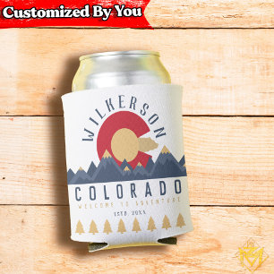 Colorado Mountains Vintage Co Flag Souvenirs Can Cooler