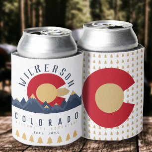 Colorado Mountains Vintage Co Flag Souvenirs Can Cooler