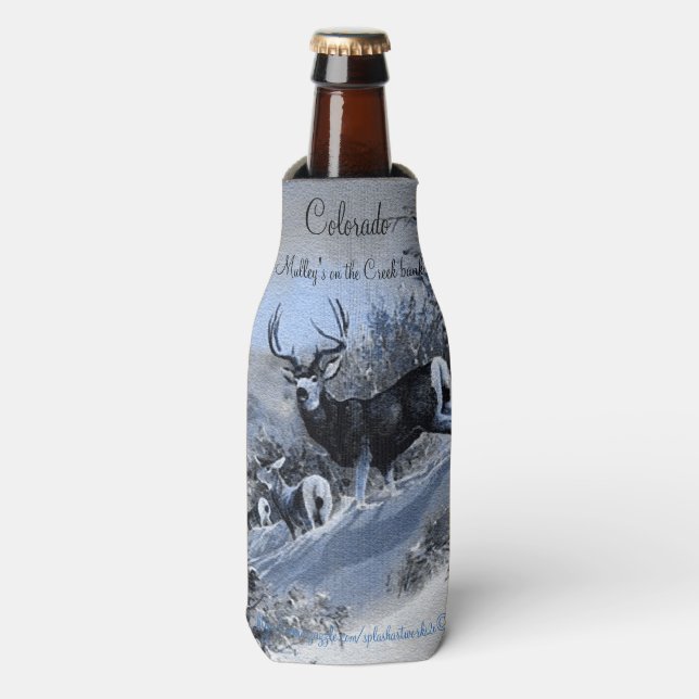 "Colorado Mule Deer" Bottle Cooler (Bottle Front)
