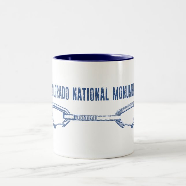 Colorado National Monument Climbing Quickdraw Two-Tone Coffee Mug (Center)