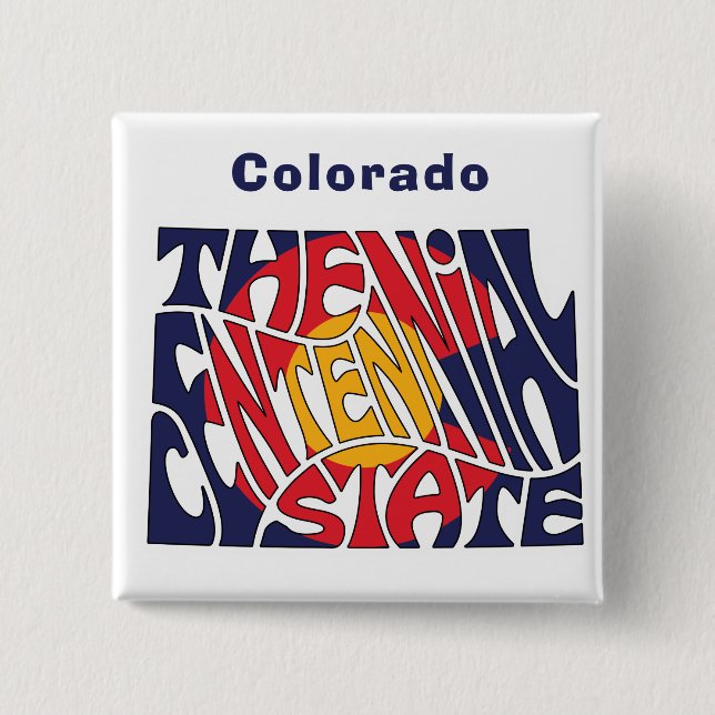 Colorado Nickname Word Art 15 Cm Square Badge (Front)