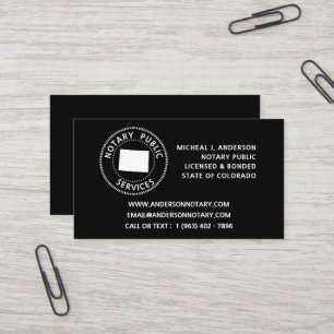 Colorado Notary Public Services Business Card