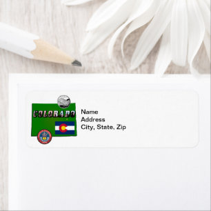 Colorado Picture Text, Flag, Seal, Quarter, Map