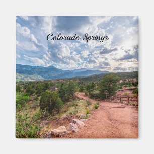 Colorado Pikes Peak Evening Hike Square Magnet
