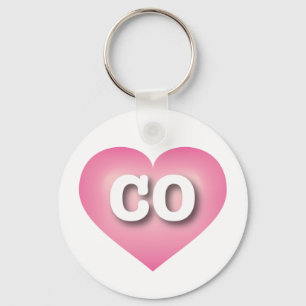 Colorado Pink Fade Heart - I love CO Key Ring