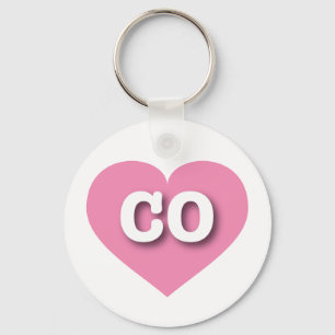 Colorado Pink Heart - I love CO Key Ring