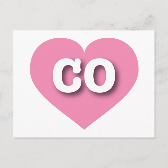 Colorado Pink Heart - I love CO Postcard (Front)