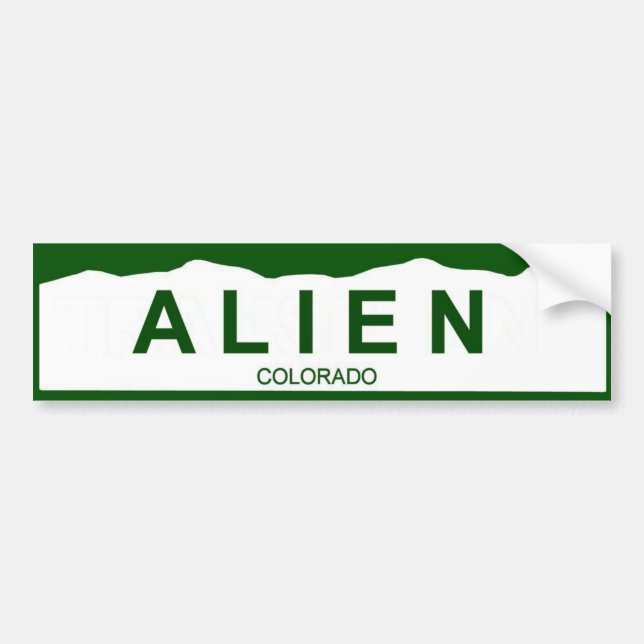 colorado plate new - ALIEN Bumper Sticker (Front)