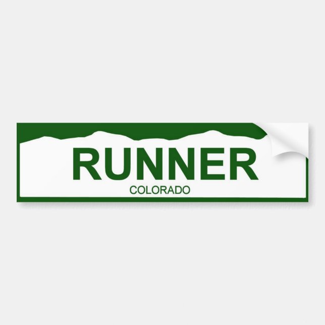 colorado plate new - RUNNER Bumper Sticker (Front)