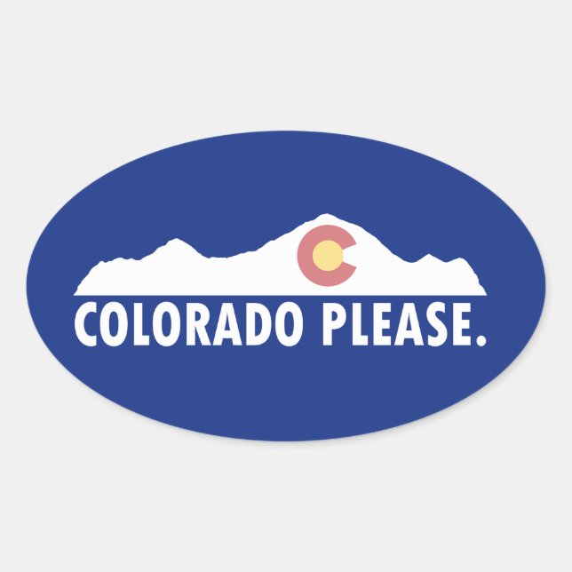 Colorado Please Oval Sticker (Front)