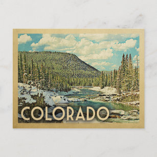 Colorado Postcard Vintage Snowy Winter Nature