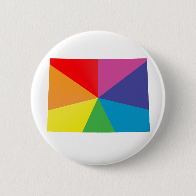 colorado pride. angled. 6 cm round badge (Front)