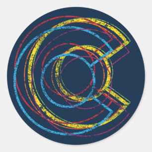 colorado pride blur classic round sticker