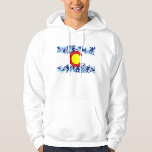 Colorado proud snowboarder flag guys hoodie