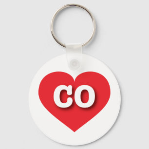 Colorado Red Heart - I love CO Key Ring