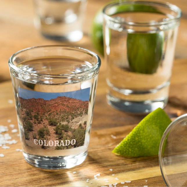 Colorado Red Rocks Landscape Shot Glass (In Situ)