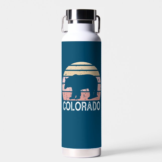 Colorado Retro Bear Water Bottle (Front)