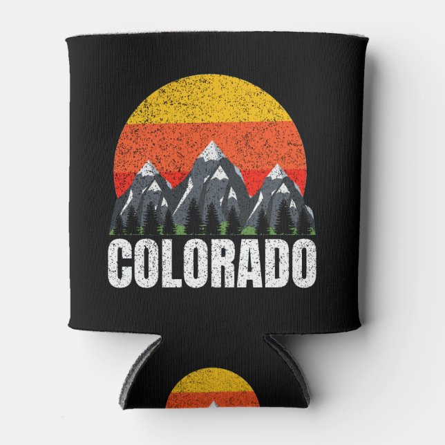 Colorado Retro Sunset Can Cooler (Front)