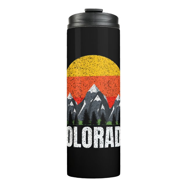 Colorado Retro Sunset Thermal Tumbler (Front)
