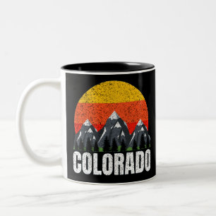 Colorado Retro Sunset Two-Tone Coffee Mug
