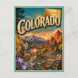 Colorado Retro Travel Souvenir Postcard