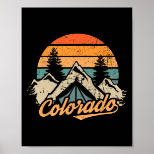 Colorado - Retro Vintage Mountains Nature Hiking C Poster