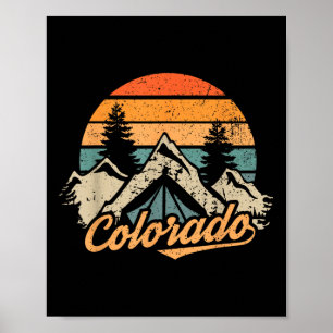 Colorado - Retro Vintage Mountains Nature Hiking C Poster