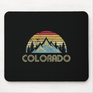 Colorado - Retro Vintage Mountains Nature Hiking Mouse Mat