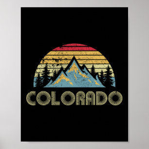 Colorado - Retro Vintage Mountains Nature Hiking Poster