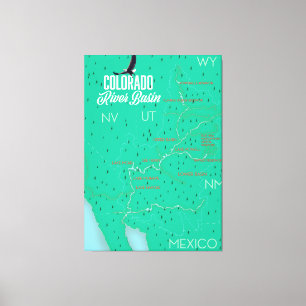 Colorado River Basin vintage map Canvas Print