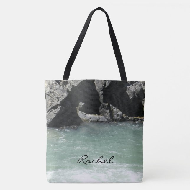 Colorado River Granite Cliffs Pale Green Tote Bag (Front)