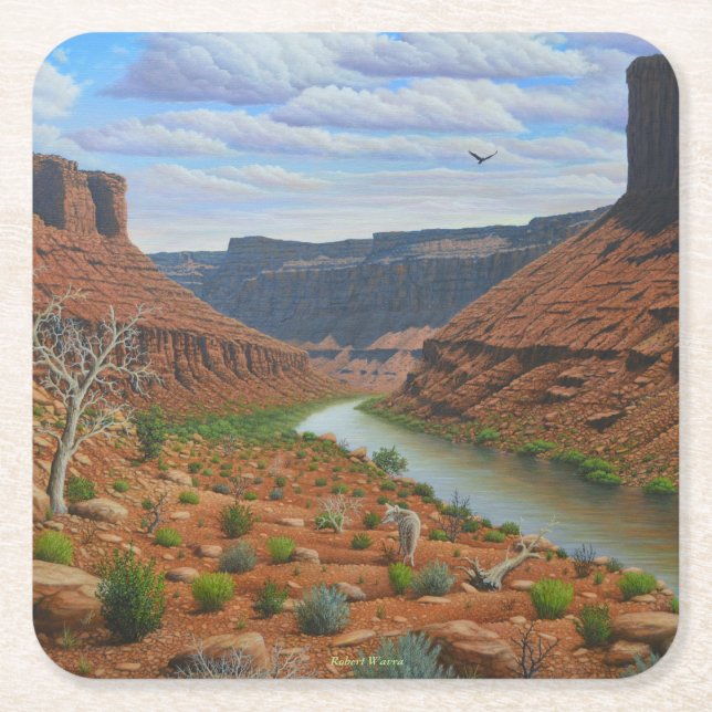 Colorado River Square Paper Coaster (Front)