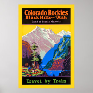 Colorado Rockies - Black Hills and Utah 1920s Poster
