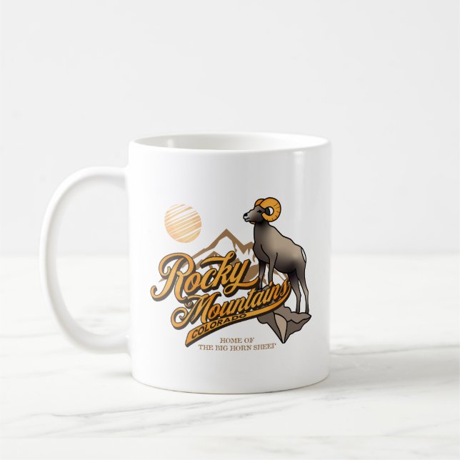Colorado Rocky Mountain Big Horn Sheep Coffee Mug (Left)