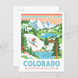 Colorado Rocky Mountain High Summer Travel Postcard