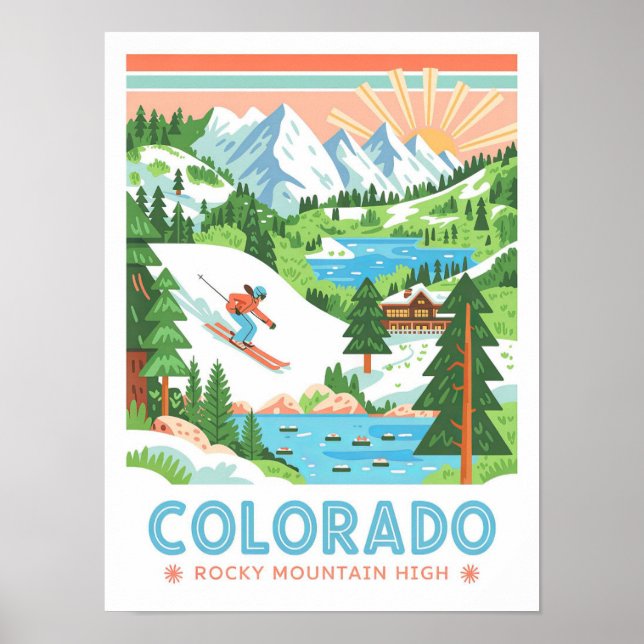 Colorado Rocky Mountain High Summer Travel Poster (Front)