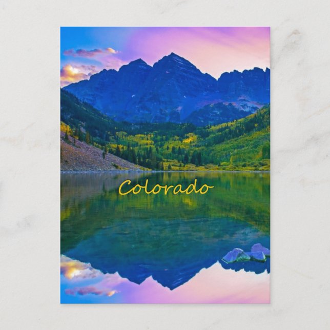 Colorado Rocky Mountains and Lake Postcard (Front)